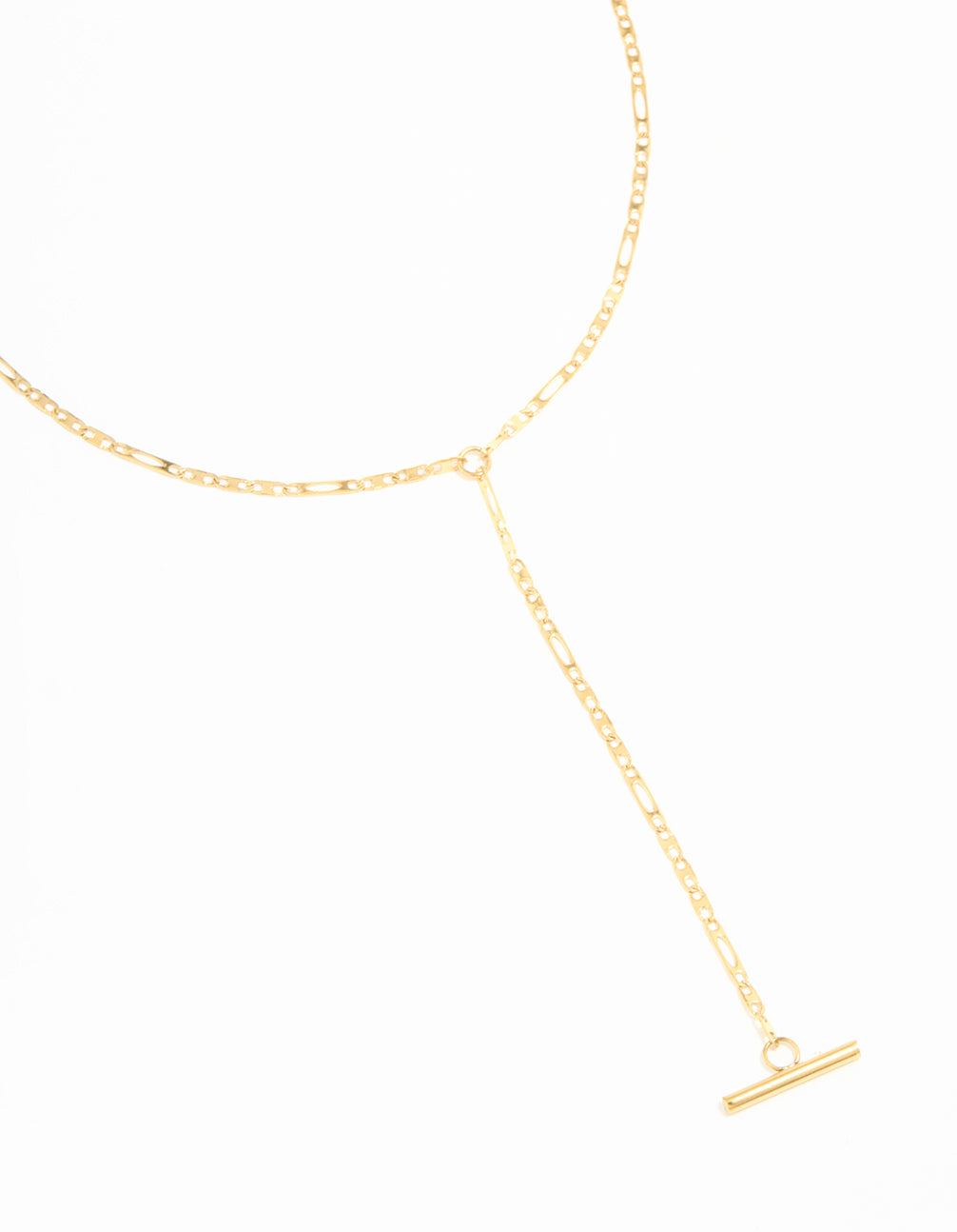 Waterproof Gold Plated Stainless Steel T-Bar Necklace