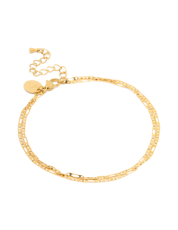 Waterproof Gold Plated Stainless Steel Layered Anklet