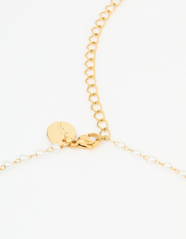 Waterproof Gold Plated Stainless Pearl Waist Chain