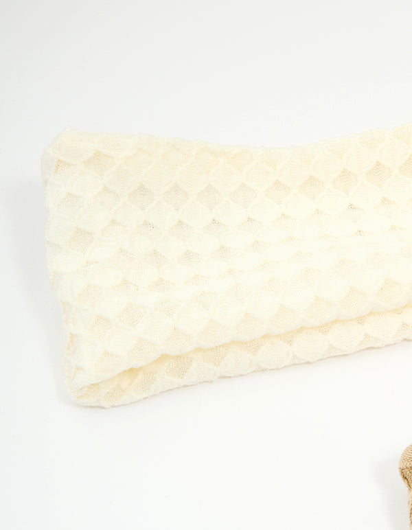 Fabric Textured Wave Stretch Headband 2-Pack