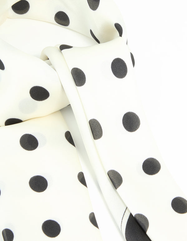 Polka Dot Print Fabric Scarf