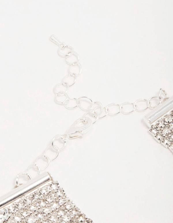 Silver Diamante Thick Tennis Bracelet