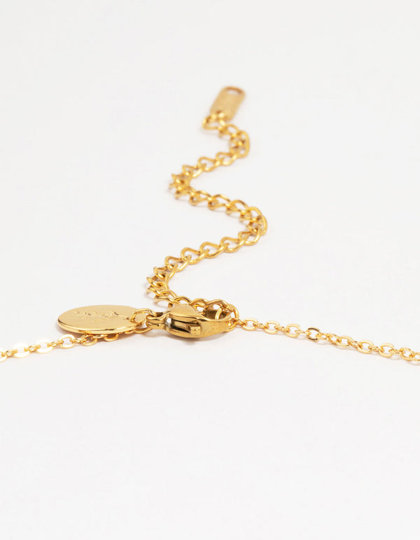 Designed with waterproof gold plated stainless steel shell petal flower pendant necklace floral dainty style clasp detail view