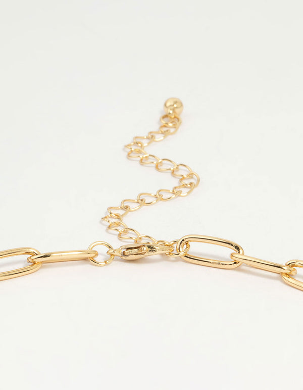 Gold Plated Evil Eye & Sun Charm Pendant Necklace