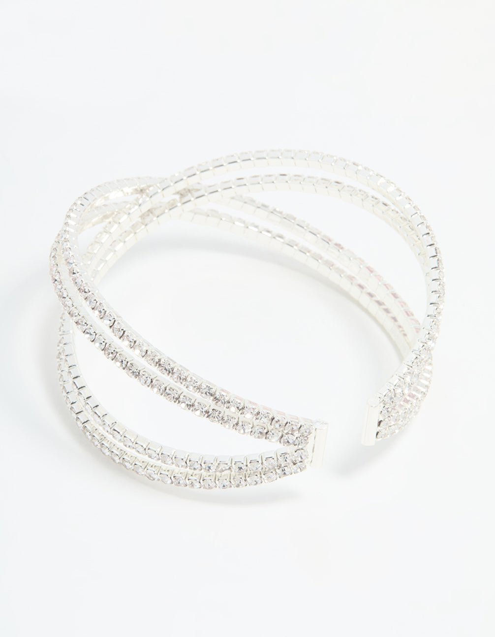 Silver Diamante Pavé Wrap Bangle