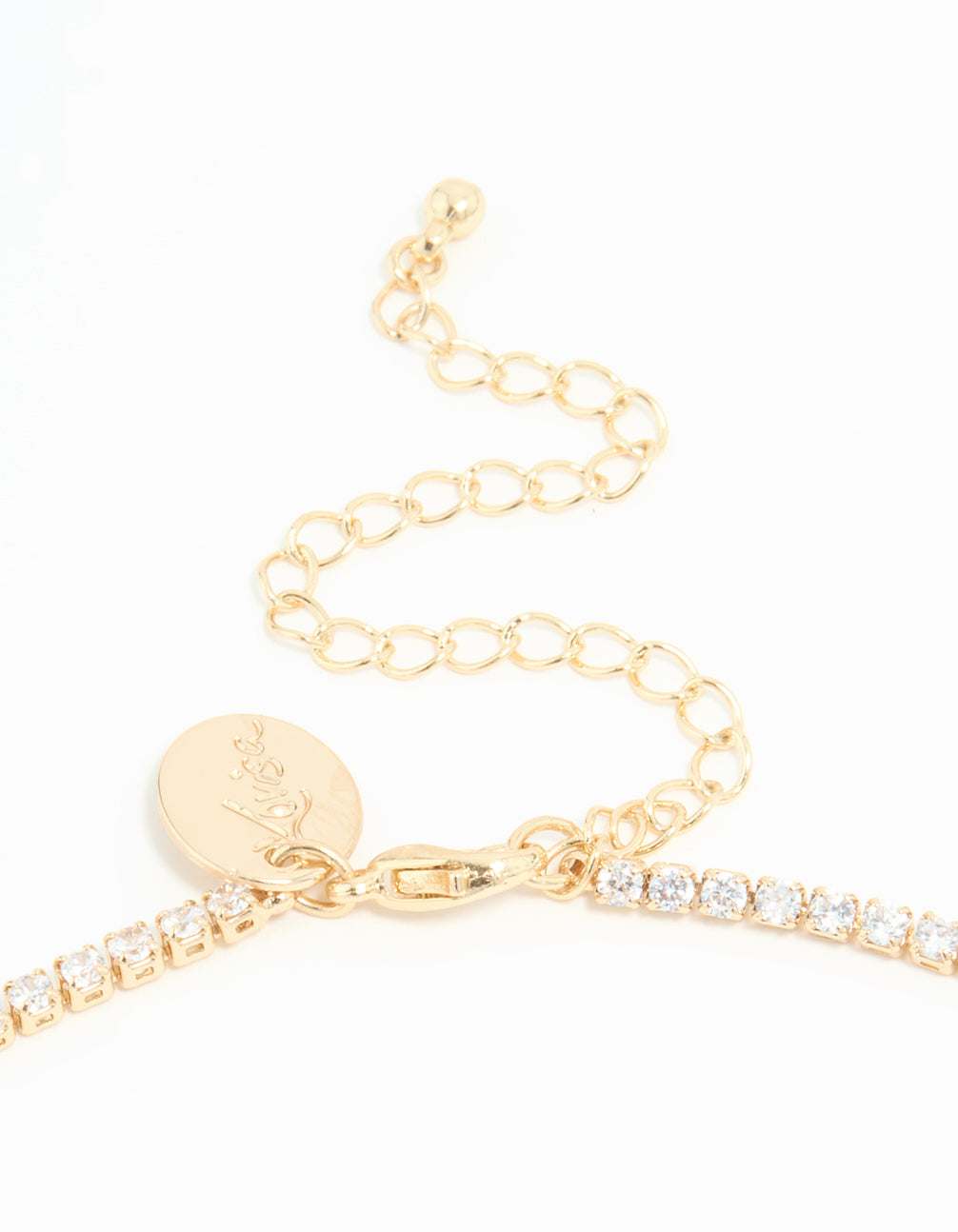 Gold Cubic Zirconia Cascading Flower Necklace