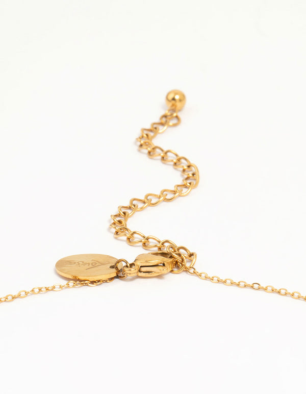 Waterproof Gold Plated Glass Circle Pendants Necklace