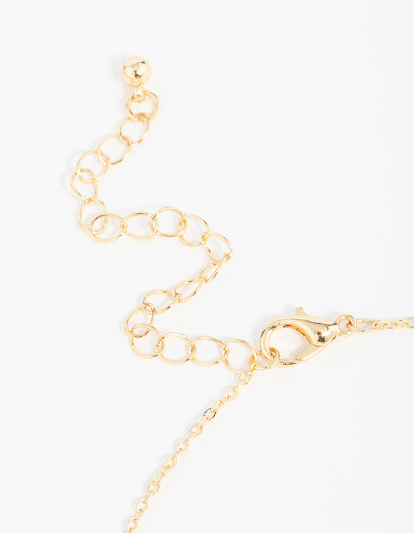 Highlighting gold plated cubic zirconia black flower pendant necklace with floral and crystal accents clasp detail view