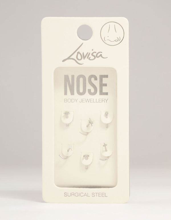 Surgical Steel Celestial Nose Stud 6-Pack