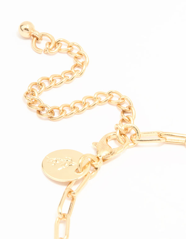Gold Pearl Heart Watch Bracelet