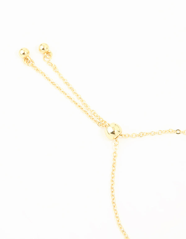 Gold Plated Cubic Zirconia Pearl Semi Precious Butterfly Toggle Bracelet