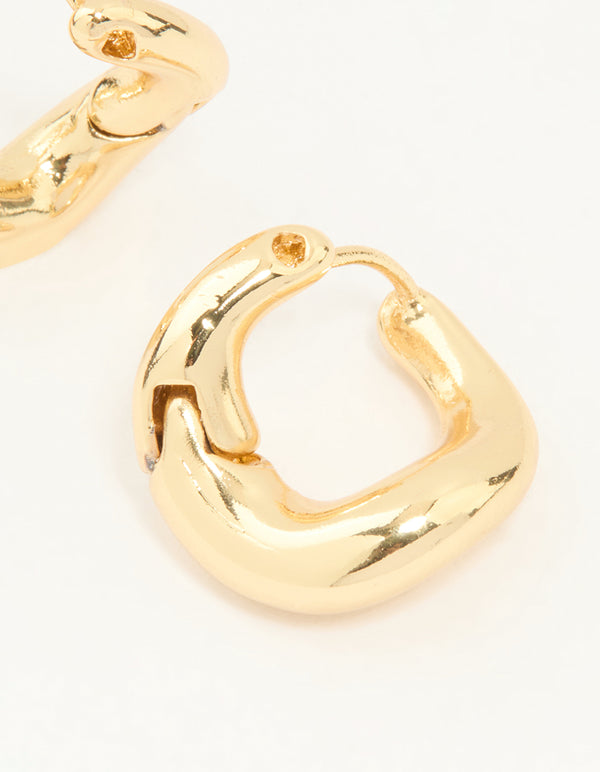 Gold Plated Twist Hoop Earrings