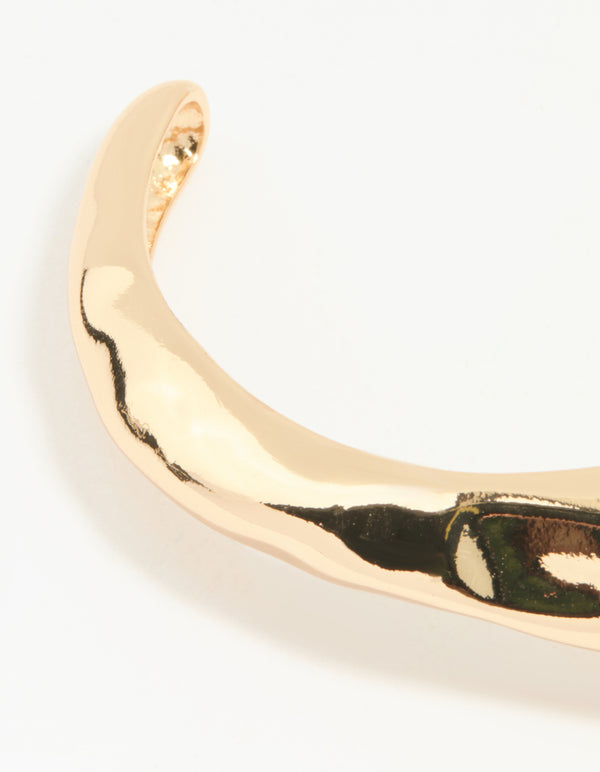 Gold Chunky Textured Wrist Cuff