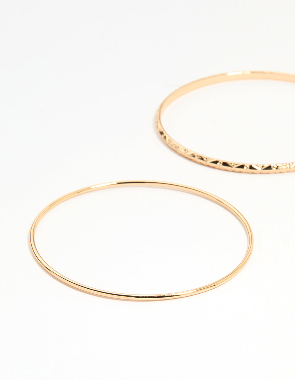 Gold Textured Thin Bangles 6-Pack