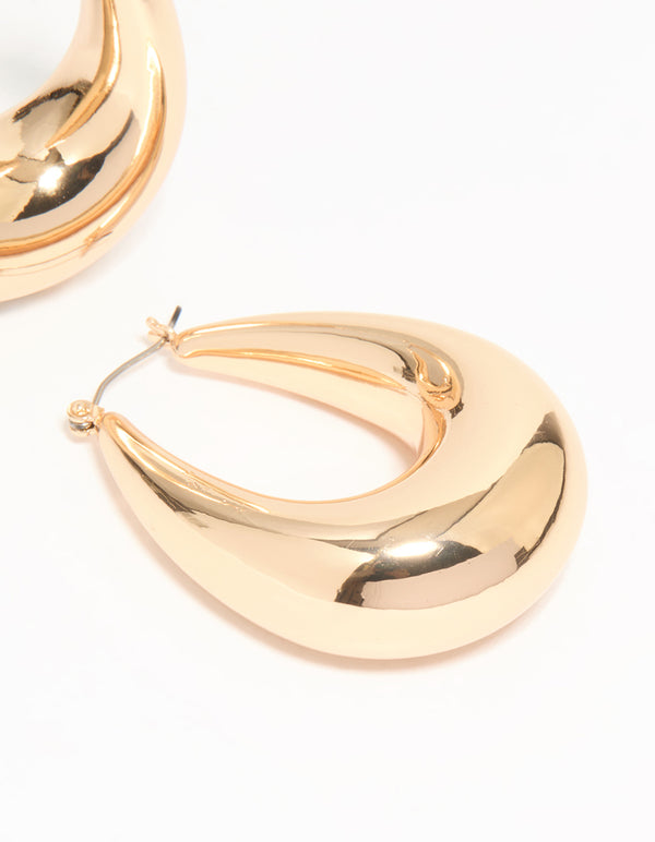 Gold Thick Large Hoop Earrings