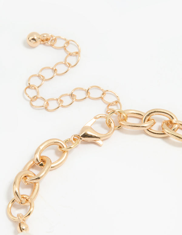 Gold Summer Fruit Charm Bracelet