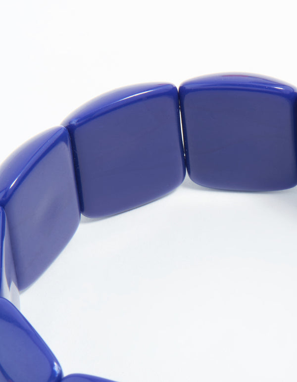 Blue Acrylic Thin Slater Stretch Bangle