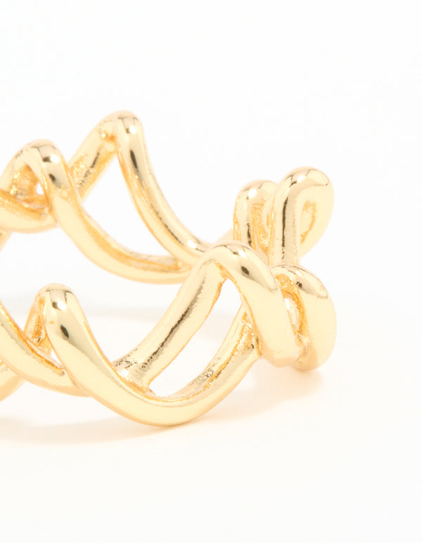 Gold Plated Wire Twisted Ring