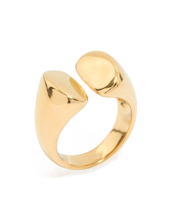 Waterproof Gold Plated Stainless Steel Open Statement Ring