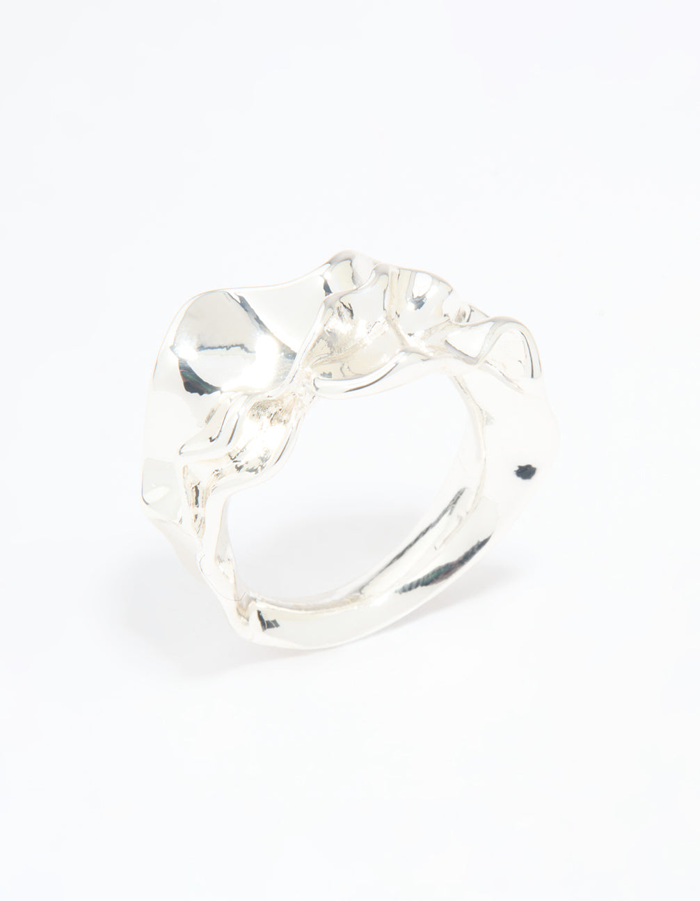 Silver Plated Molten Band Ring