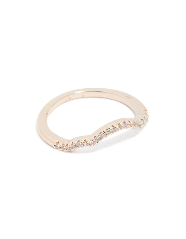 Rose Gold Pearl Stacking Rings 3-Pack