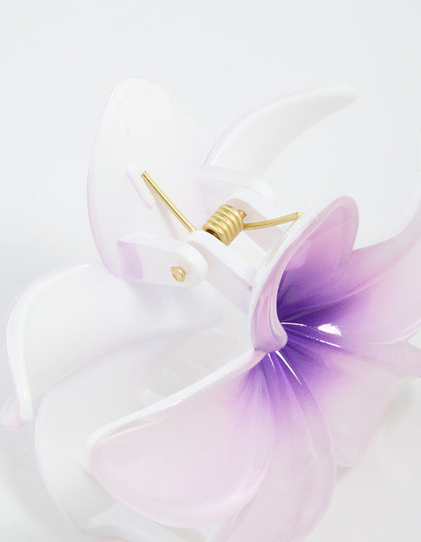 Purple Ombre Pearlised Frangipani Claw Clip