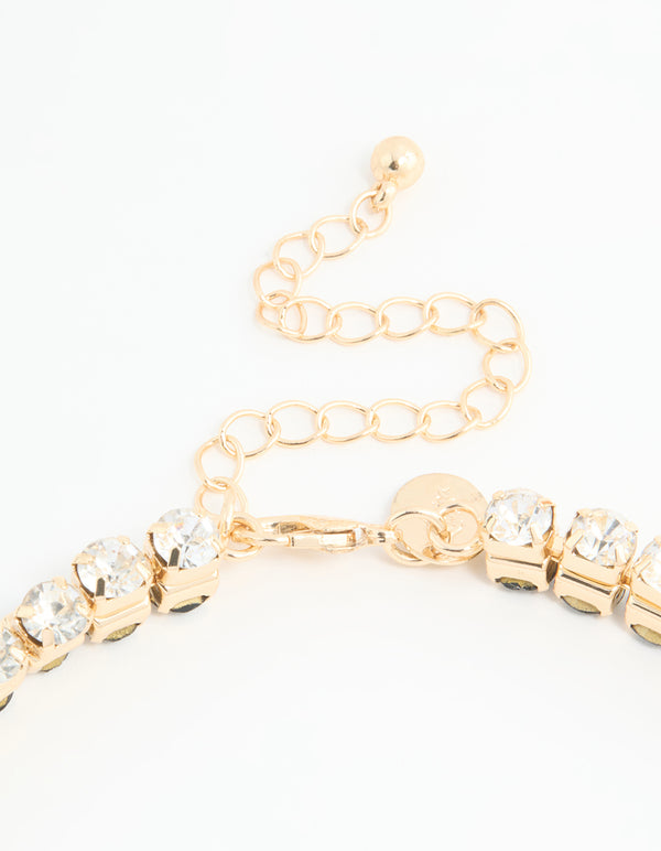 Gold Diamante Reversible Necklace