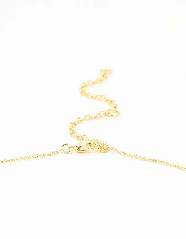 Gold Plated Brass Mini Bubble Letter M Pendant Necklace