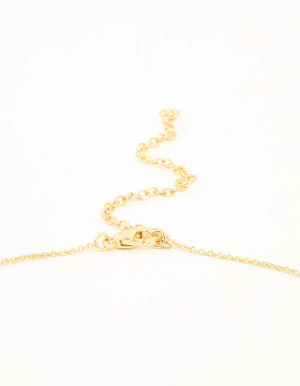 Gold Plated Brass Mini Bubble Letter A Pendant Necklace