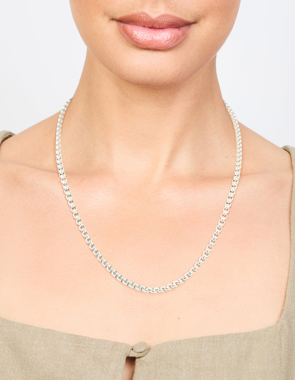 Waterproof Stainless Steel Round Box Chain Short Necklace