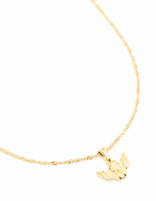 Waterproof Gold Plated Stainless Steel Short Bee Charm Necklace