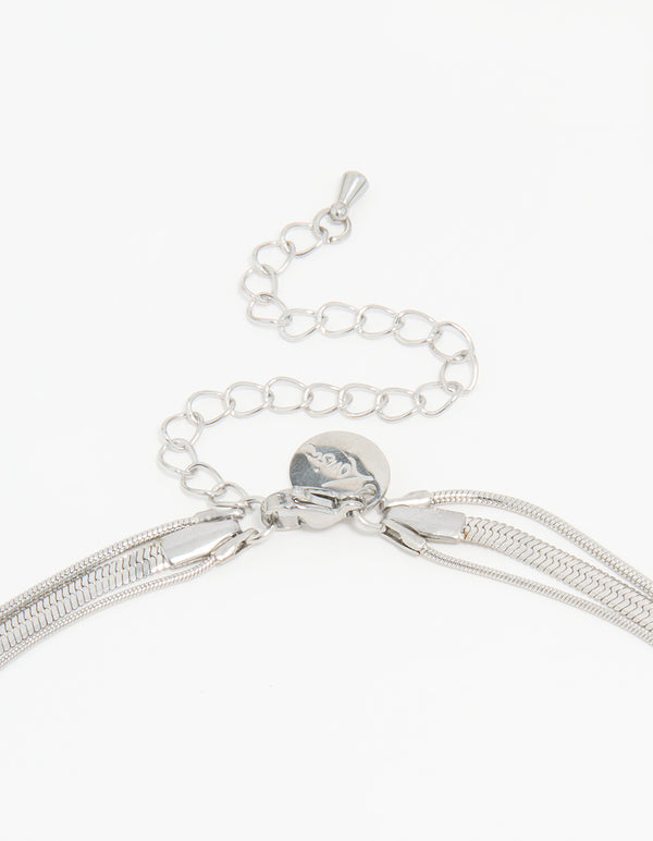 Waterproof Stainless Steel Triple Row Chain Necklace