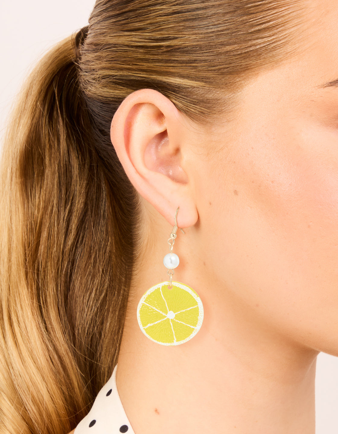 Gold Pearl Lemon Drop Earrings