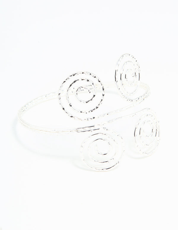 Silver Double Swirl Arm Cuff