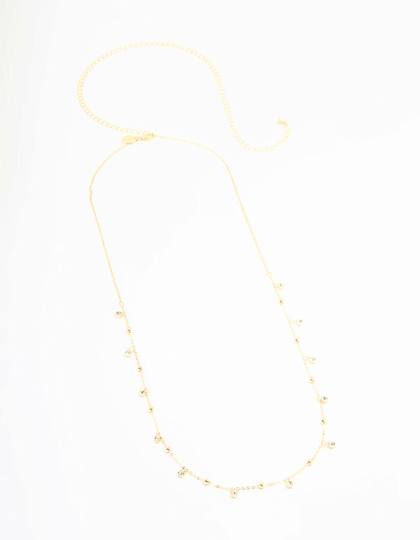 Gold Diamante & Ball Waist Chain