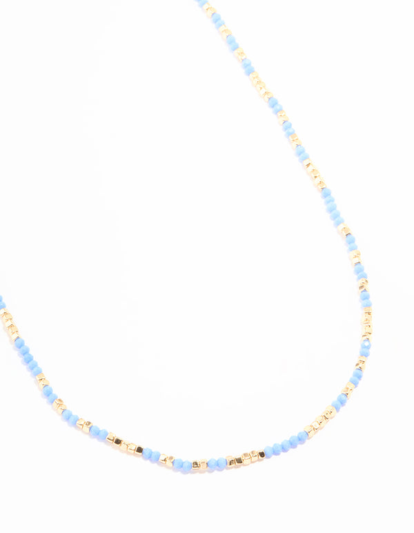 Blue Seed Beaded Waist Chain