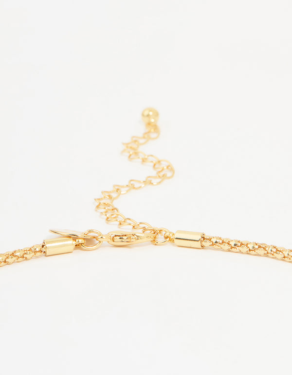 Gold Plated Pearl Lariat Adjustable Necklace