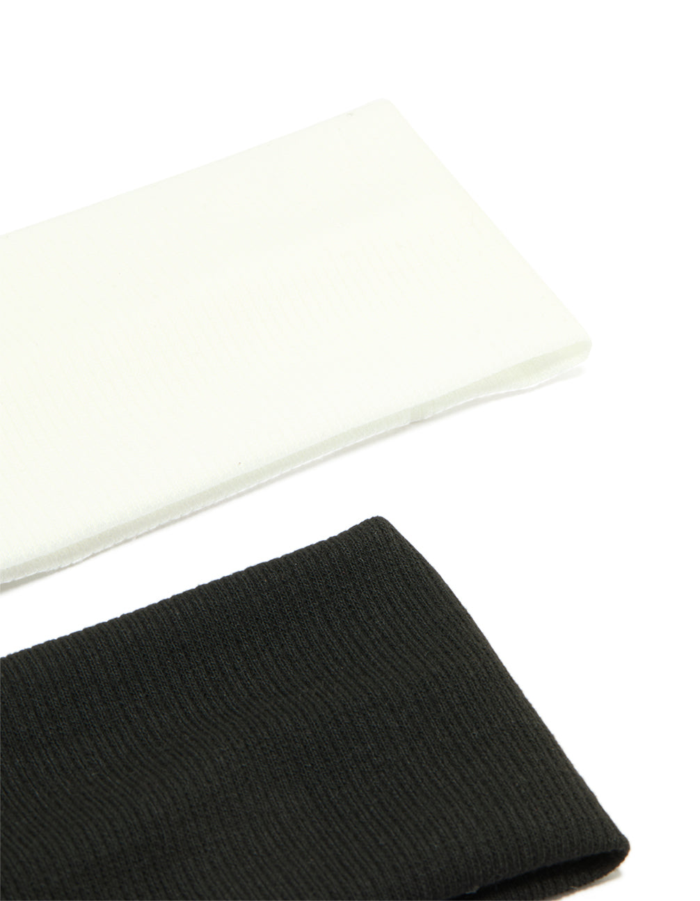 White & Black Ribbed Fabric Stretch Headbands 2-Pack