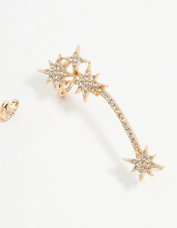 Gold Celestial Stacking Earrings 4-Pack