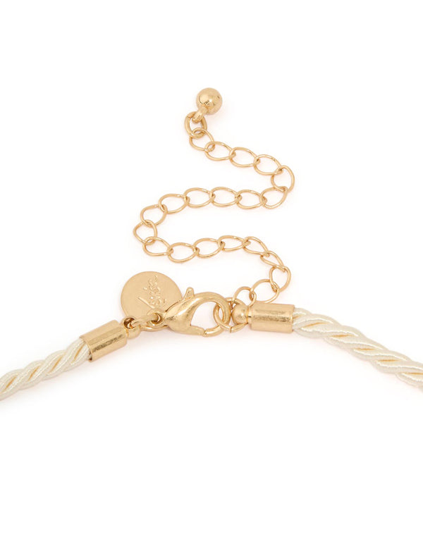 Gold Cord Shell Pendant Necklace