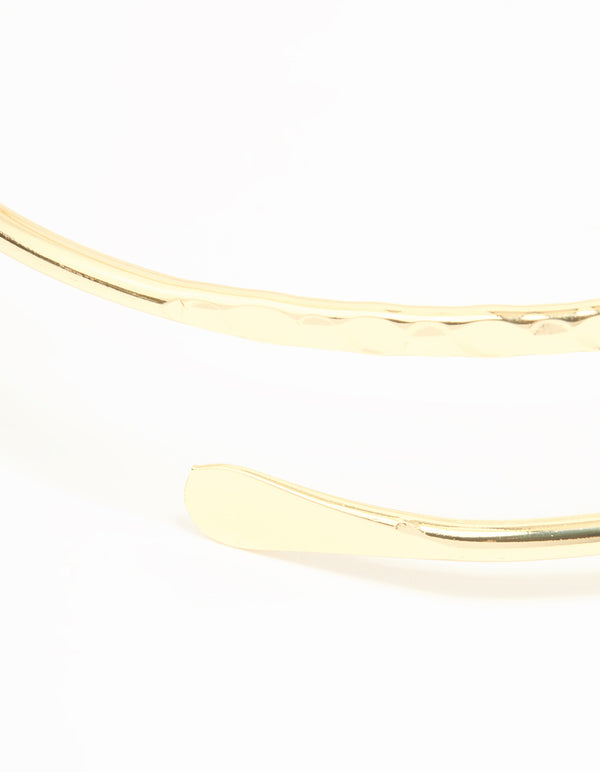Gold Plated Textured Wrap Arm Cuff