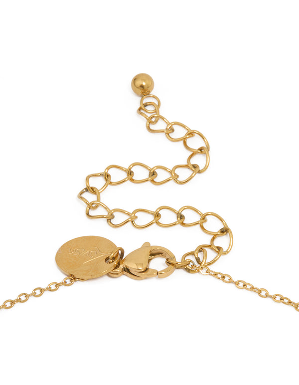 Waterproof Gold Plated Stainless Steel Mini Heart Letter J Necklace