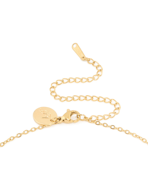 Waterproof Gold Plated Stainless Steel Cubic Zirconia Mini Pavé Letter A Necklace