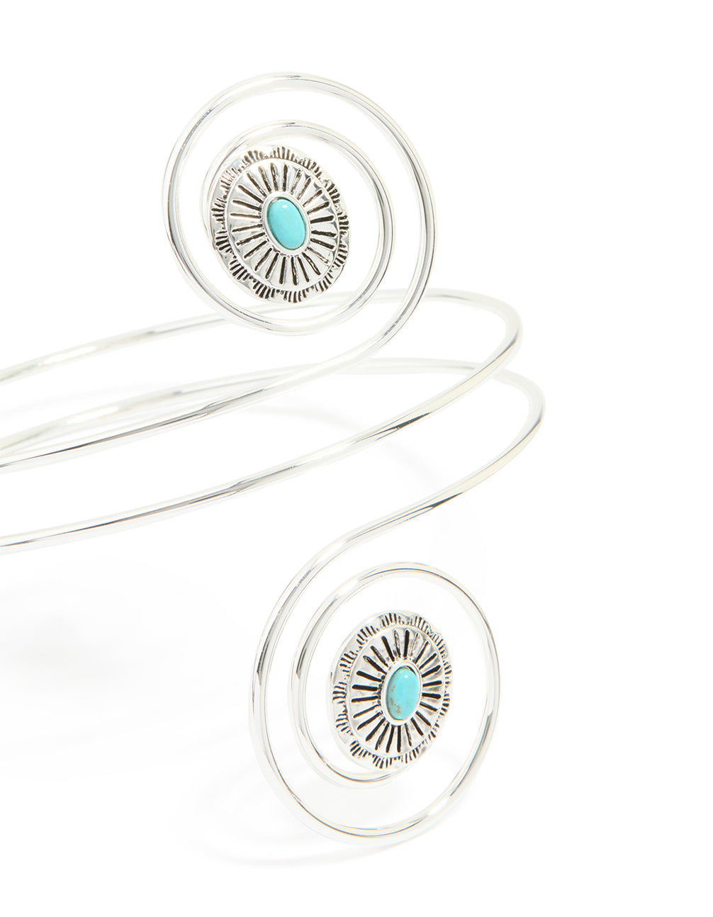 Silver Blue Stone Swirled Arm Cuff