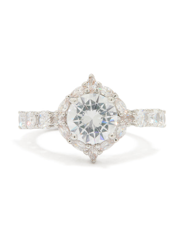 Silver Cubic Zirconia Circle Thin Ring