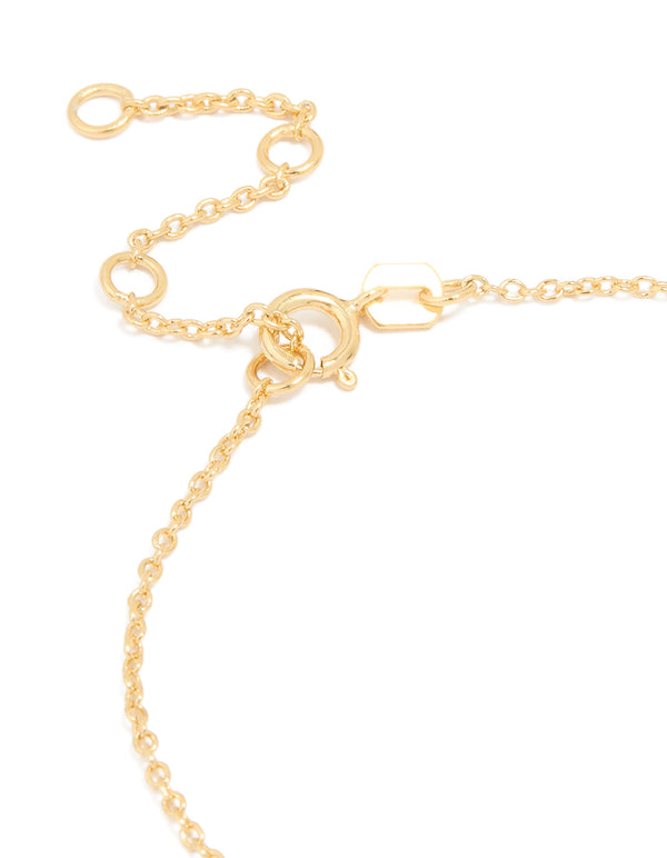Gold Plated Sterling Silver Pearl Charm Bracelet