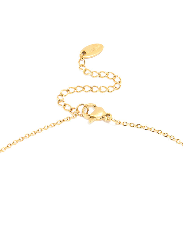 Waterproof Gold Plated Stainless Steel Small Bean Pendant Necklace