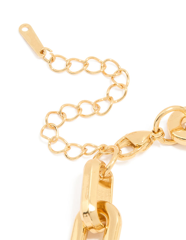 Waterproof Gold Plated Stainless Steel Paperclip Large Chain Bracelet