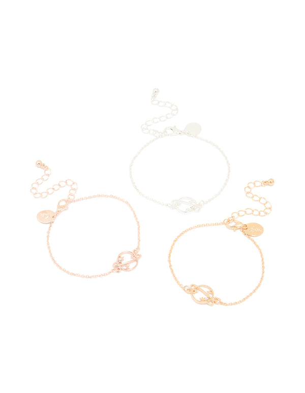 Mixed Metal Planet Bracelets 3-Pack