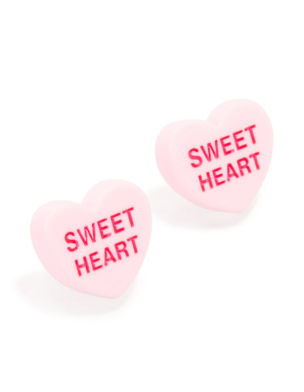 Acrylic Candy 'Sweet Heart' Stud Earrings
